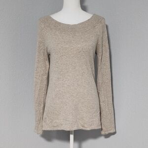 Vintage Y2K Carole Little Angora Rabbit Hair Beige Long Sleeve Top Size Medium